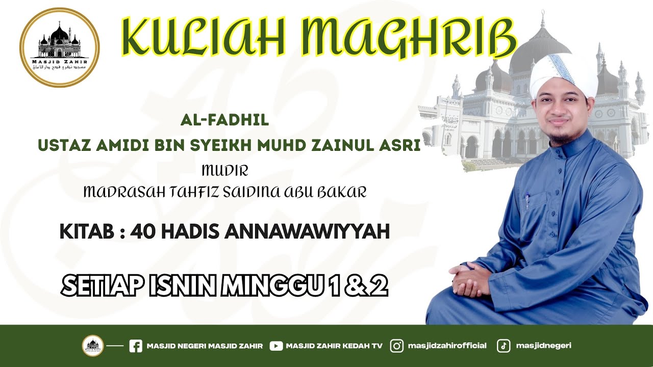 🔴USTAZ AMIDI BIN SYEIKH MUHD ZAINUL ASRI 🗓 EDISI 09-02-2026 (ISNIN) 21 SYA'ABAN 1447H