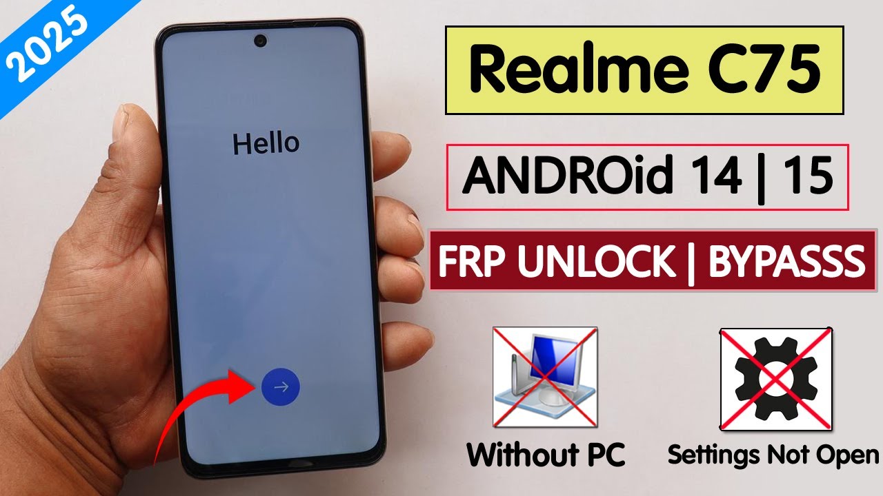 Realme C75 Frp Unlock/Bypass Google A/c Lock Without PC Fix - Share Option Not Open - Android 14/15