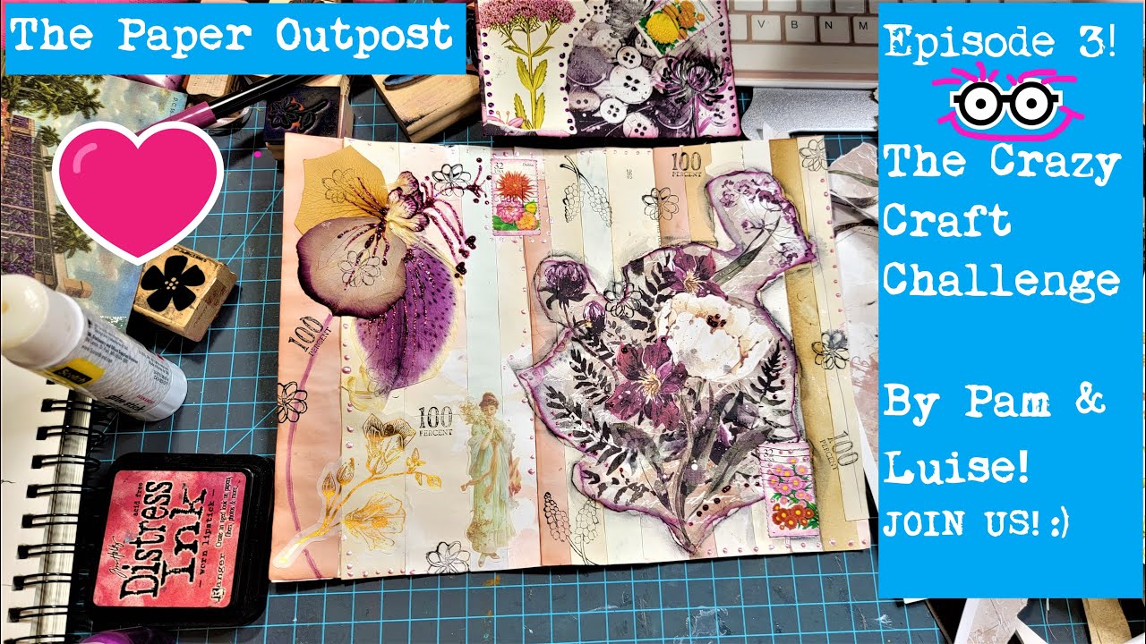 THE CRAZY CRAFT CHALLENGE! Ep3 Collab w/ Pam & Luise! Join Us #thecrazycraftchallenge  Paper Outpost