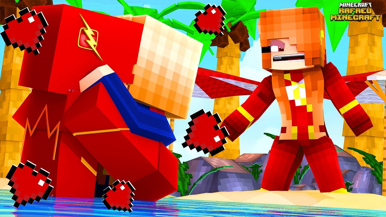 FLASH BEIJ0U a SUPERGIRL na FRENTE da FLASHGIRL no Minecraft