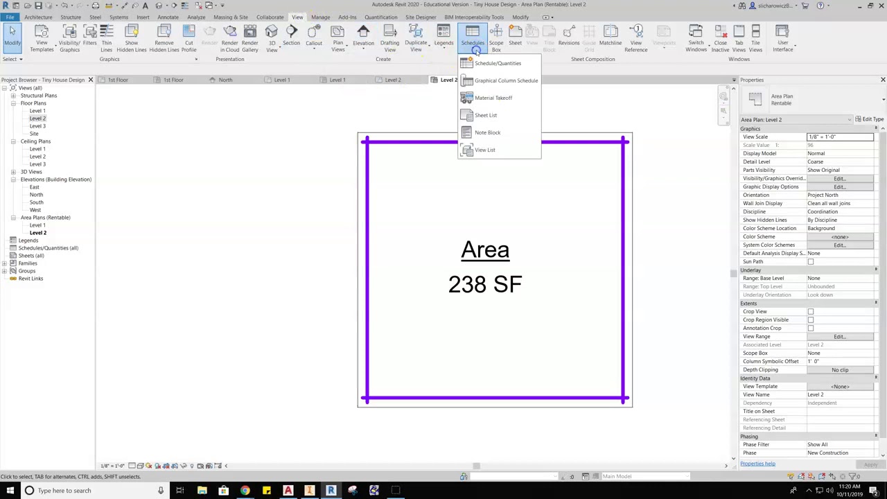 Revit - Create an Area Plan and Schedule