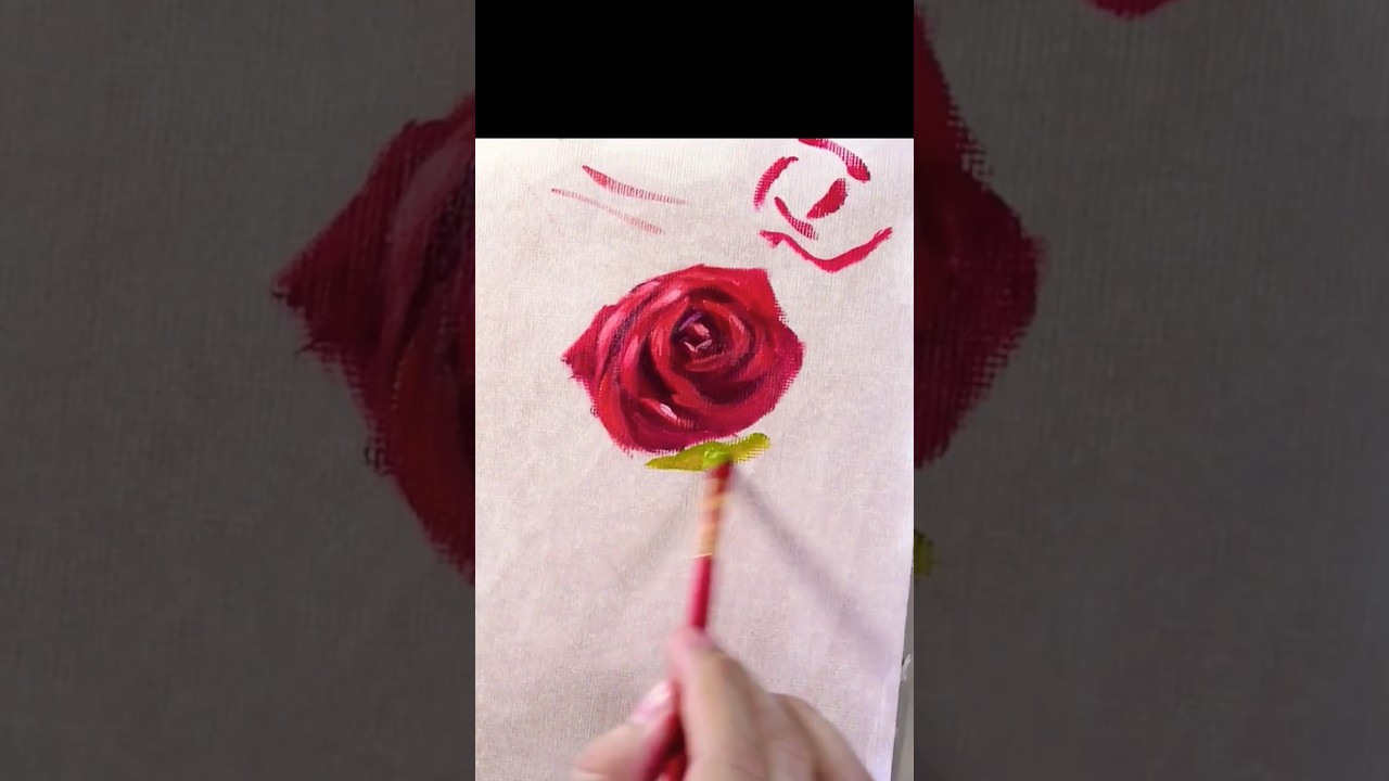 Painting a rose 🌹 in Oils #shorts
