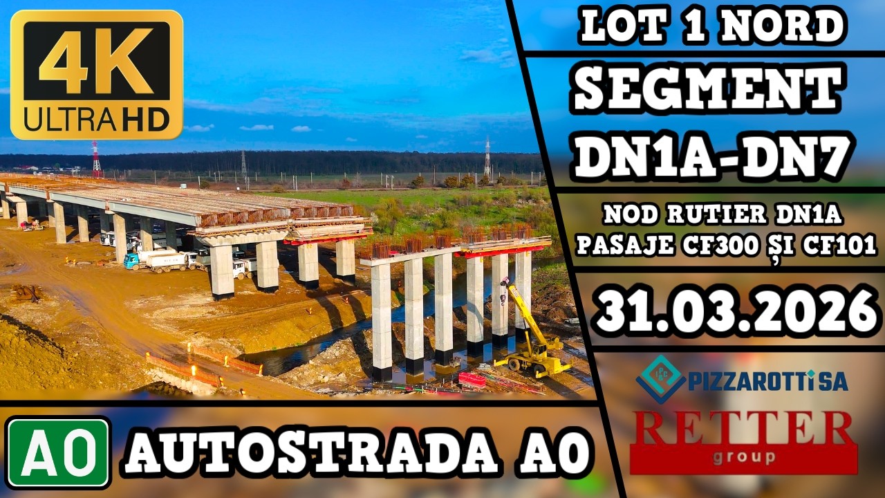 Autostrada A0 | Lot 1 Nord | Segment DN1A-DN7 | Stadiul Lucrărilor la 31.03.2026 | Pizzarotti&Retter