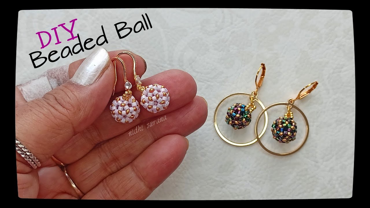 Cutest Beaded Bead ✨ Hoop Earrings with dangling Component/Tutorial DIY