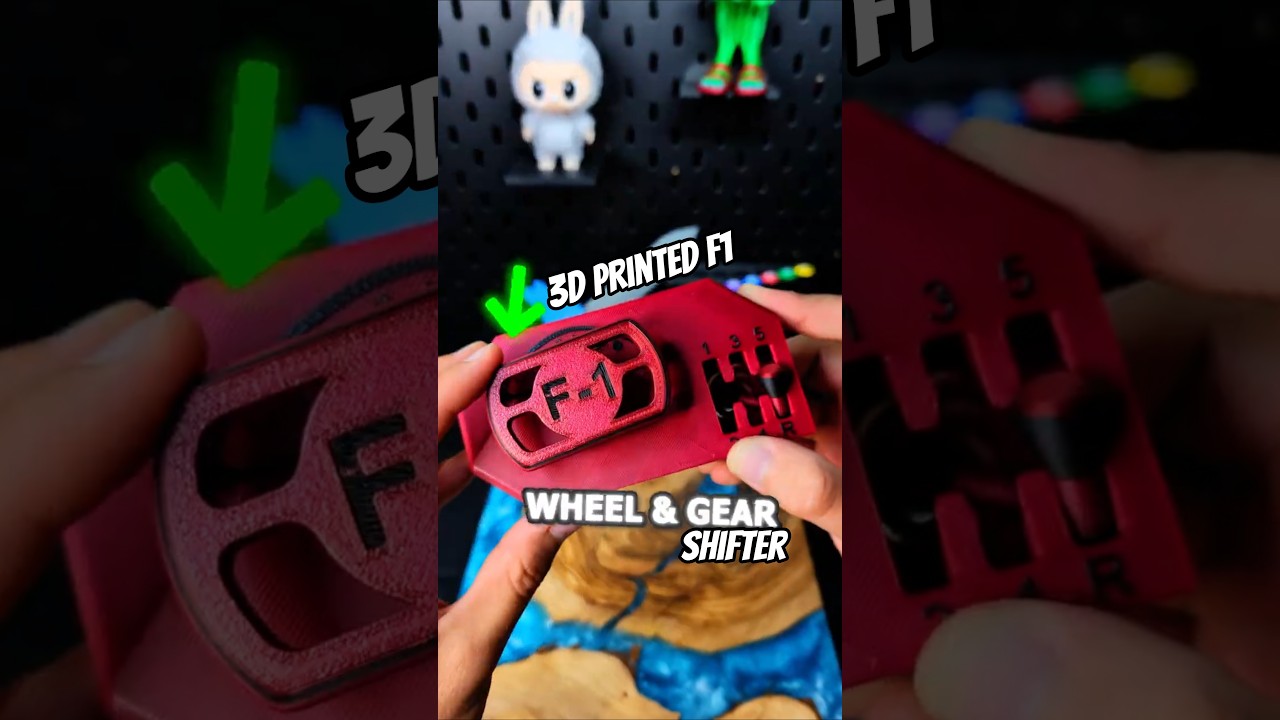 3D Printed F1 Steering Wheel and Gear Stick Shifter Fidget 