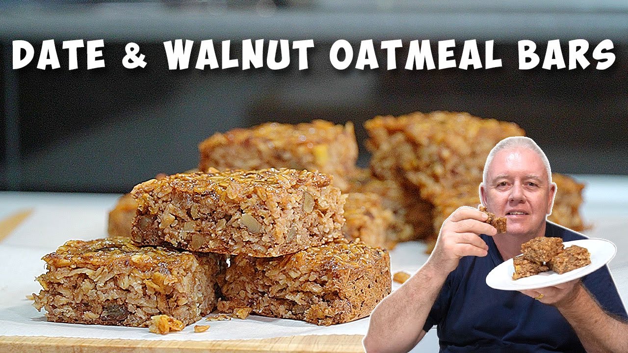 DATE & Walnut OATMEAL Bars   - Hold the cake!! - No flour, no sugar!