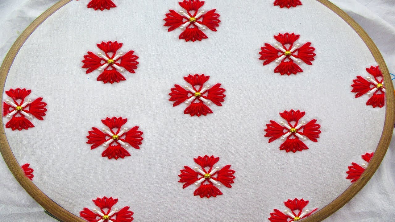 hand embroidery all over design for dress-06, all over embroidery