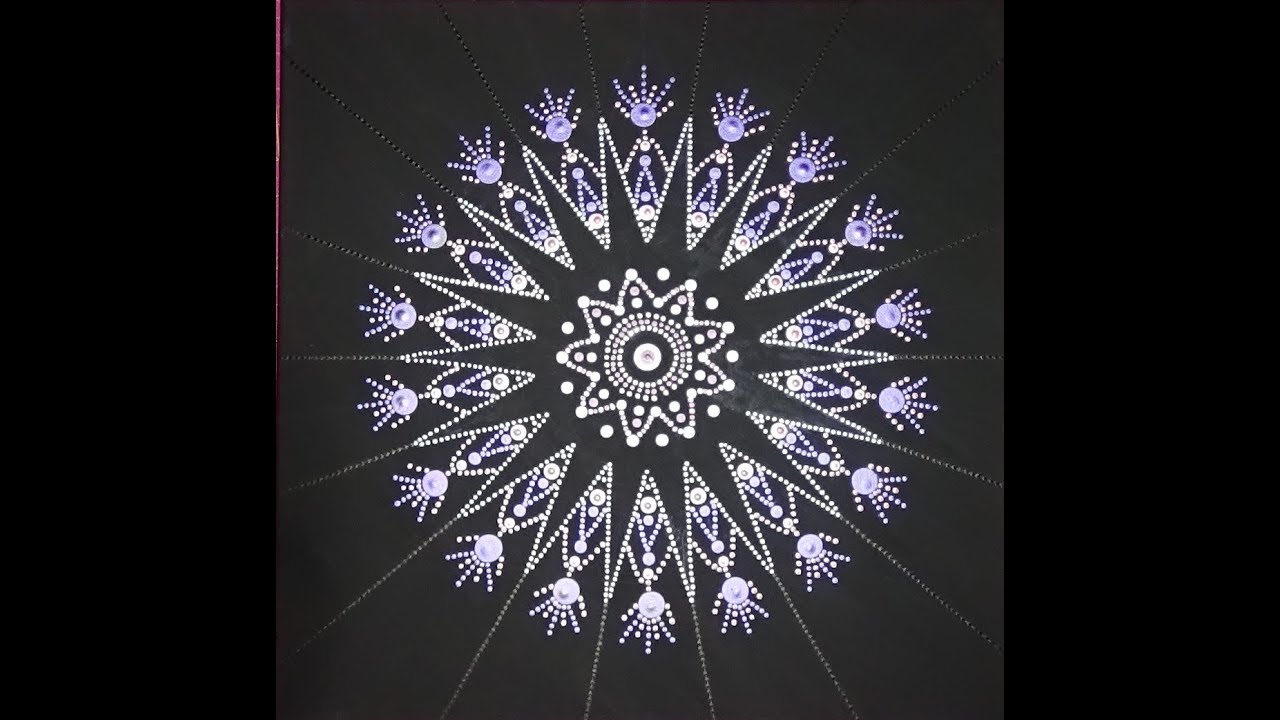 Dot painting with Artist Janette Oakman 44 Silver Star Full Tutorial Pointillism Symmetric Art