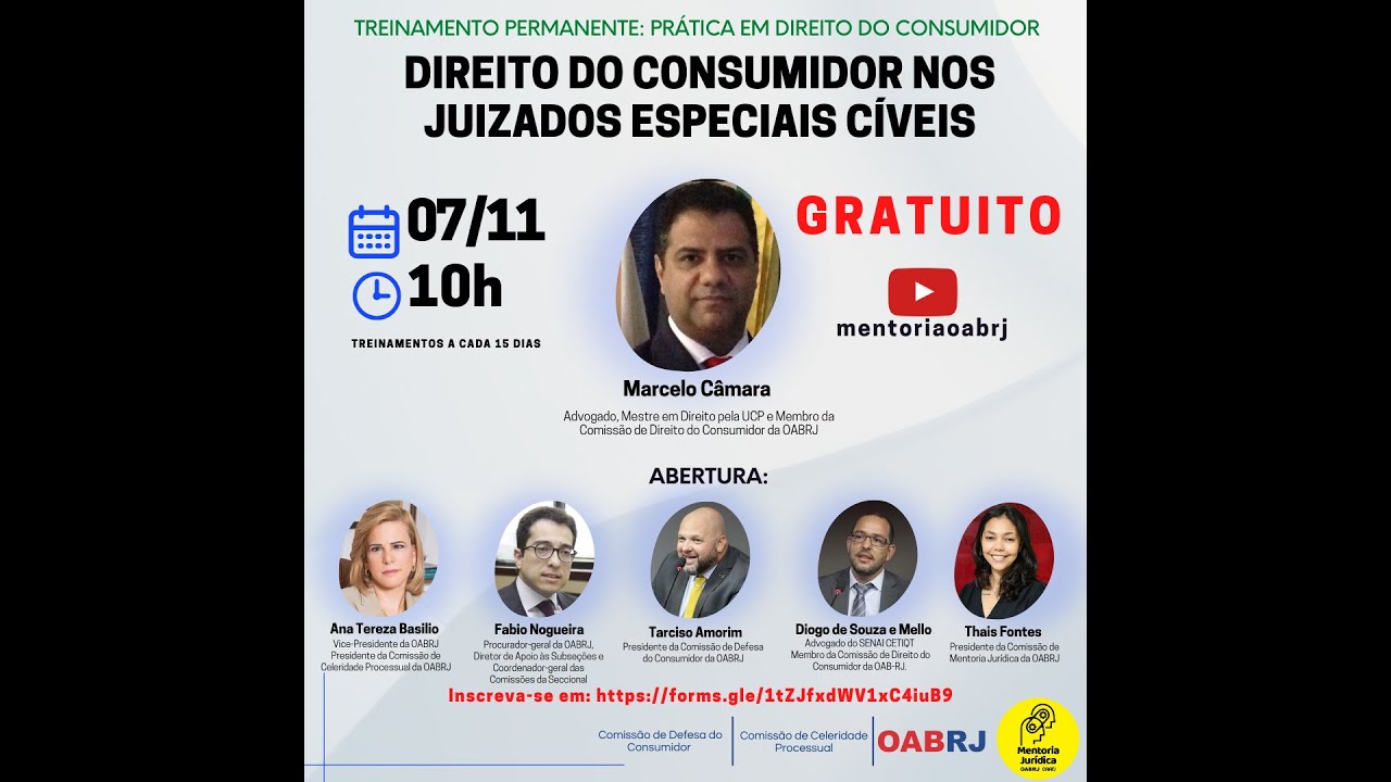 DIREITO DO CONSUMIDOR NOS JUIZADOS ESPECIAIS CÍVEIS - TREINAMENTO DIREITO DO CONSUMIDOR - 07/11/2022