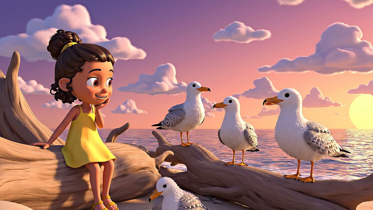 Five Little Seagulls Squawk Squawk Squawk | Nursery Rhymes for Kids & Baby Songs