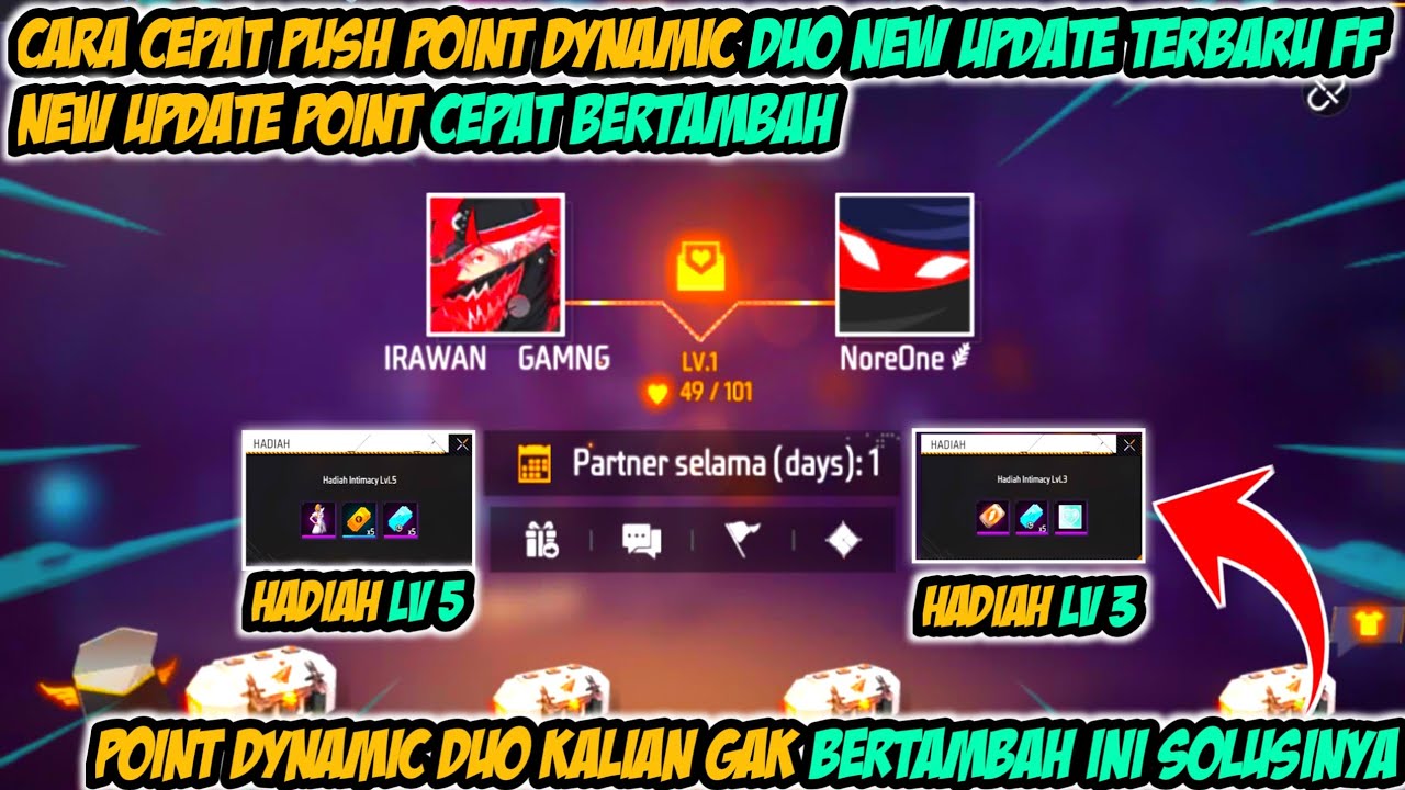 CARA CEPAT PUSH POINT DYNAMIC DUO NEW UPDATE TERBARU | CARA CEPAT PUSH DYNAMIC#freefire #freefiremax