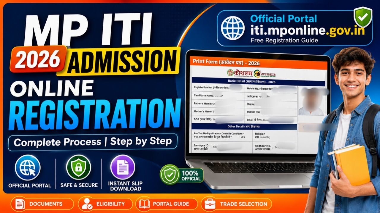 MP ITI Admission 2026 Online Registration Kaise Kare | Complete Process Step by Step | 