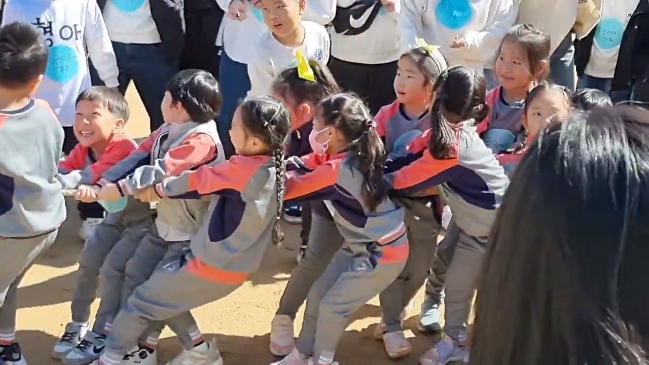 은유의 생애 첫 운동회 줄다리기. 부평 산곡유치원
