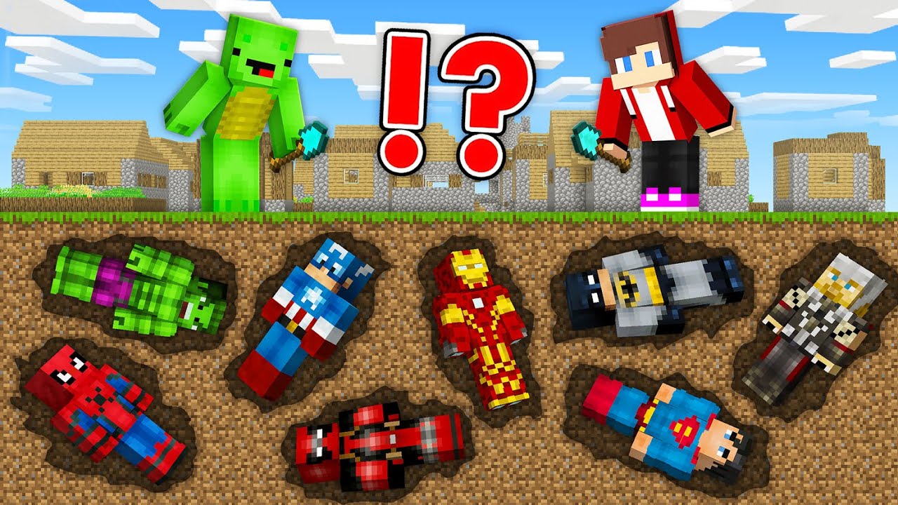 JJ and Mikey : Who Mined the Best SUPERHERO SUIT in Minecraft? - Maizen