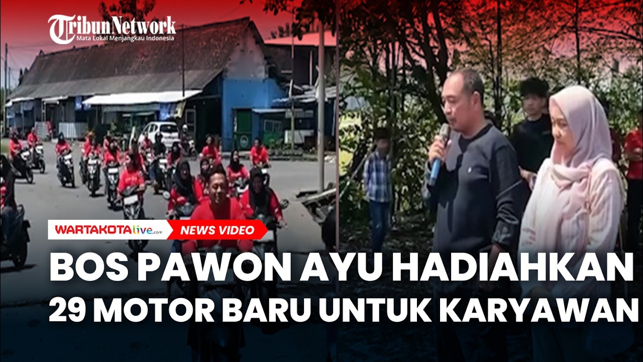 MENGGELEGAR, Bos Rumah Makan Beri THR 29 Karyawan Motor Baru