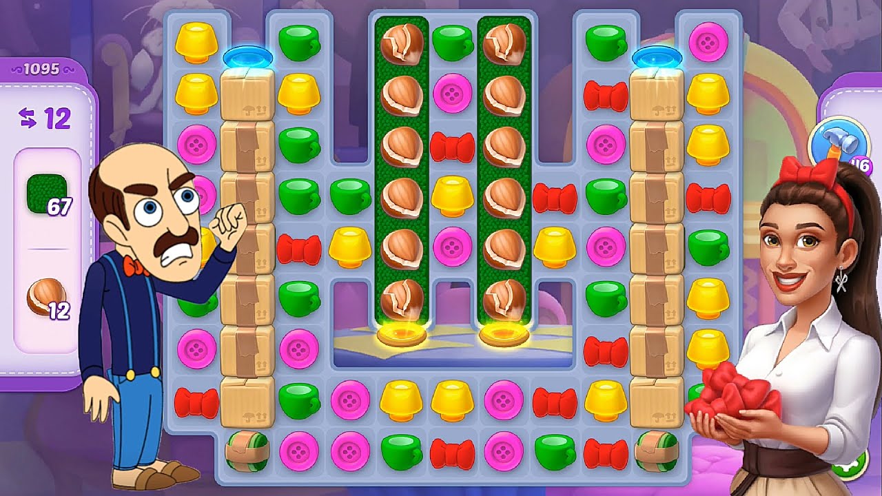 Homescapes - Level 1095 Hard Level No Boosters Gameplay Walkthrough - New Update