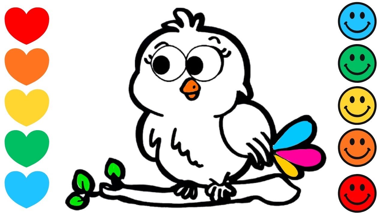 How To draw A Cute Bird 🐣🦜✨🌈  | Easy Animals Drawing | Step by Step Art Tutorial