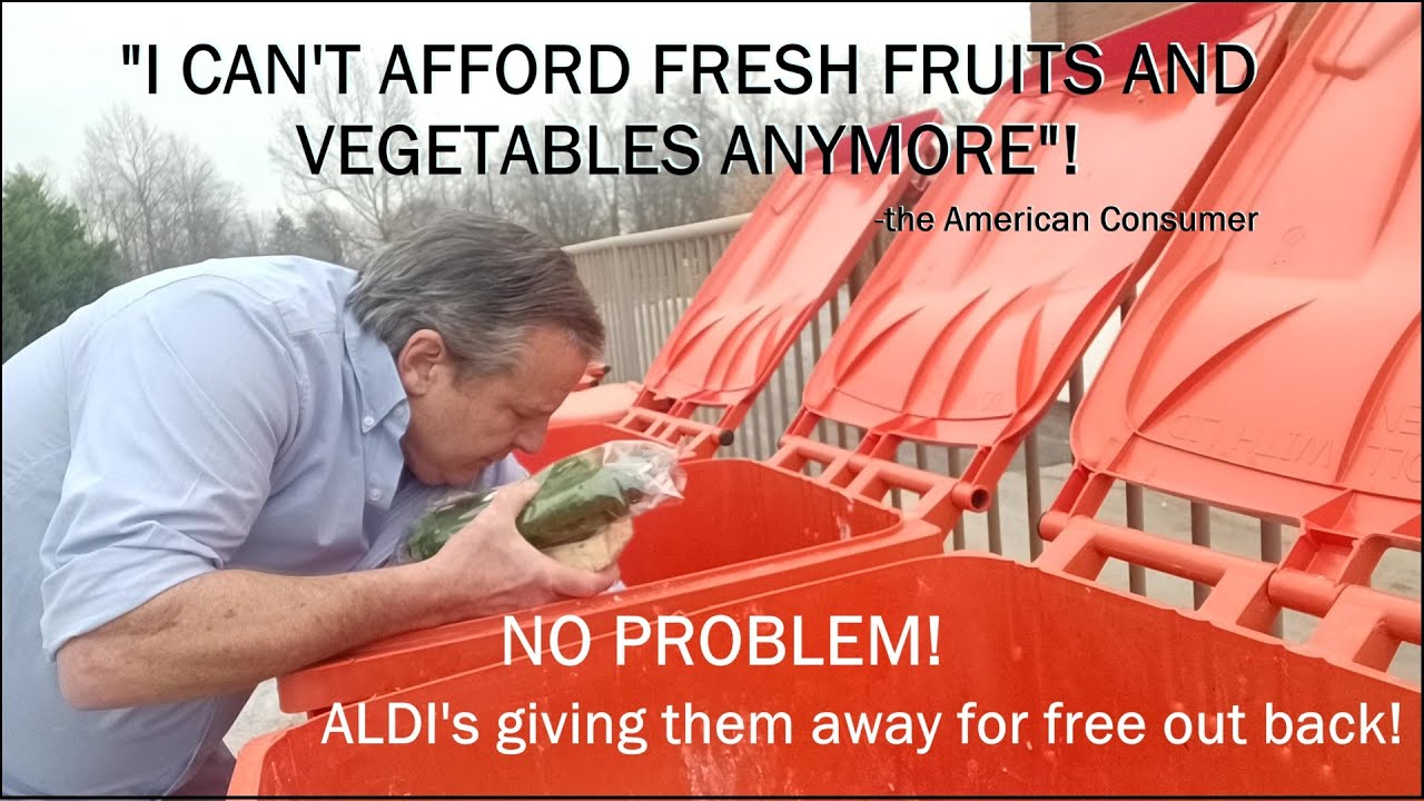 THE AMERICAN MIDDLE CLASS CAN NO LONGER AFFORD FRESH FRUITS AND VEGETABLES! DUMPSTER DIVING AT ALDI!