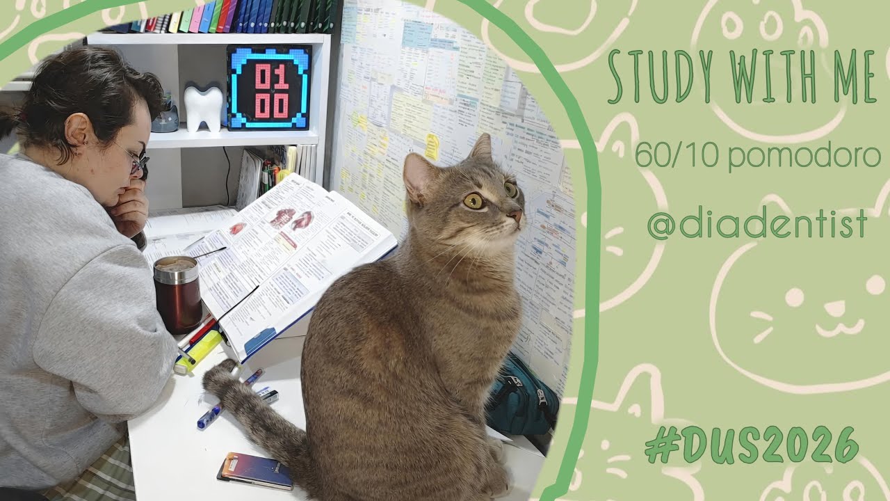 🔴 LIVE | 6-Hour Study with me 📚 | Benimle #dus çalış 🦷 | Fire sounds 🔥 | pomodoro timer 60/10