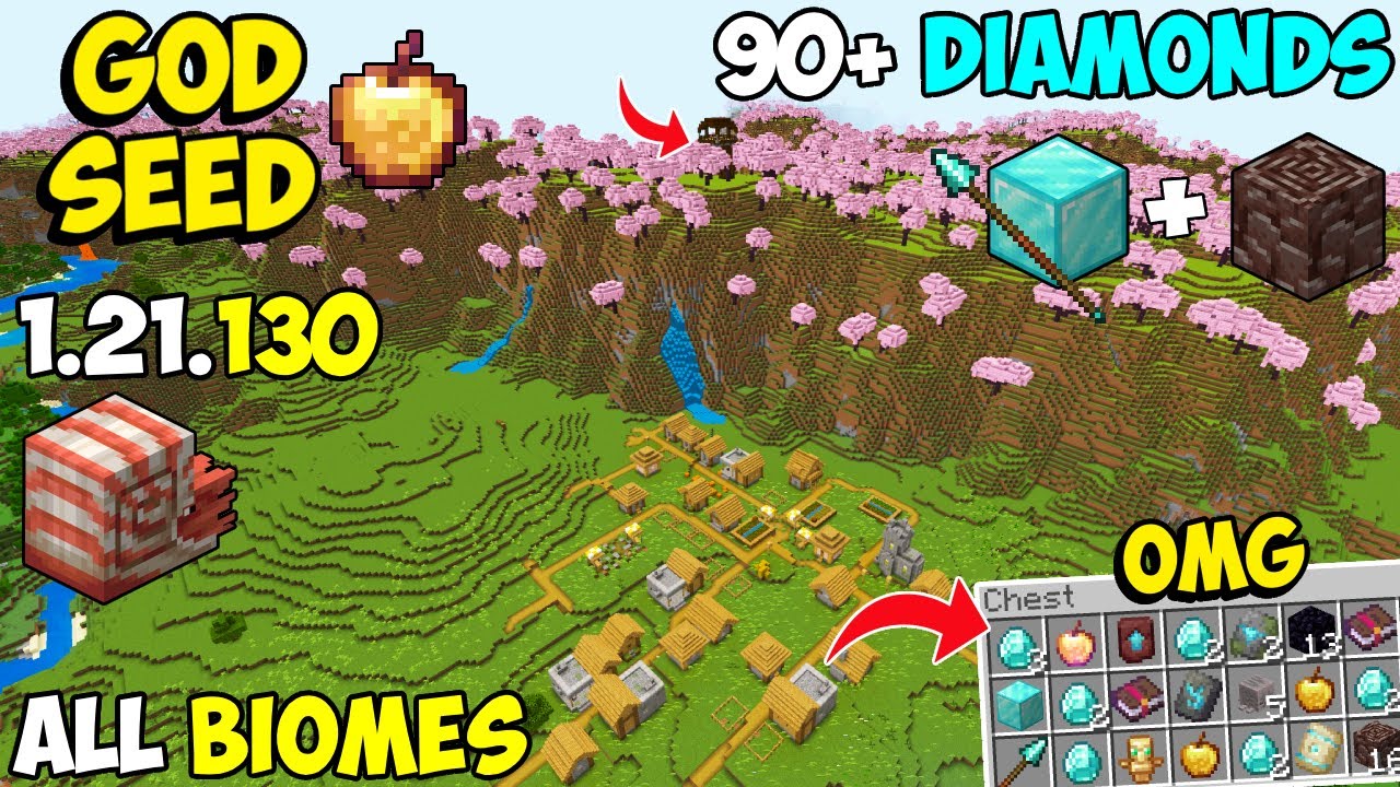 🔥 Ultimate [God Seed] For Minecraft 1.21 Bedrock & PE | All Biomes Seed Bedrock 1.21.130