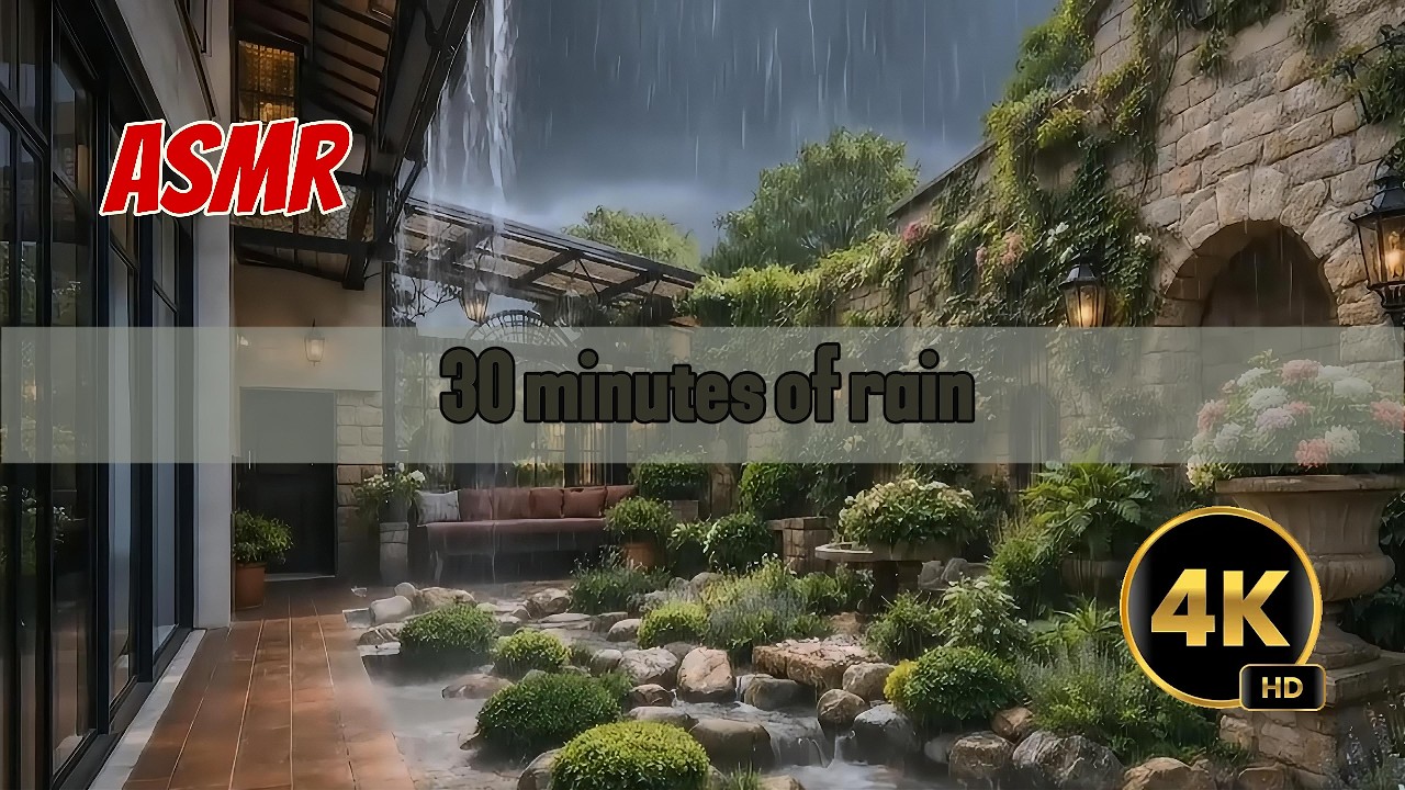 The Sound of Rain in the Yard | Heavy Rain for Rest, Relaxation, and Sleep