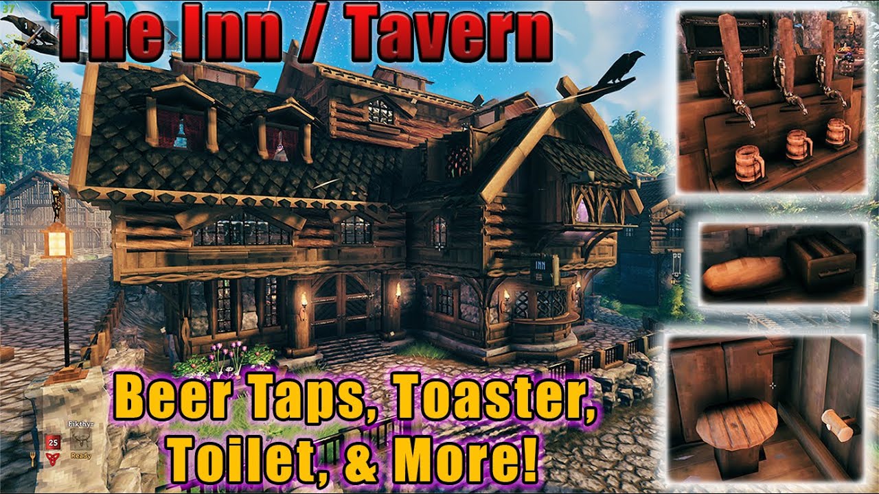Valheim - The Inn (Beer Taps, Toaster, Toilet, & more!)