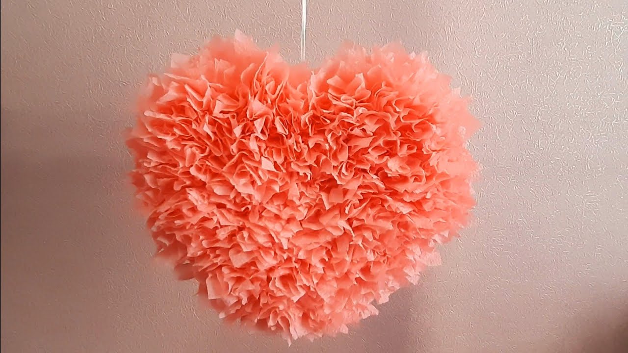 Как сделать СЕРДЦЕ из салфеток/ Декоративное сердечко из бумаги/ DIY