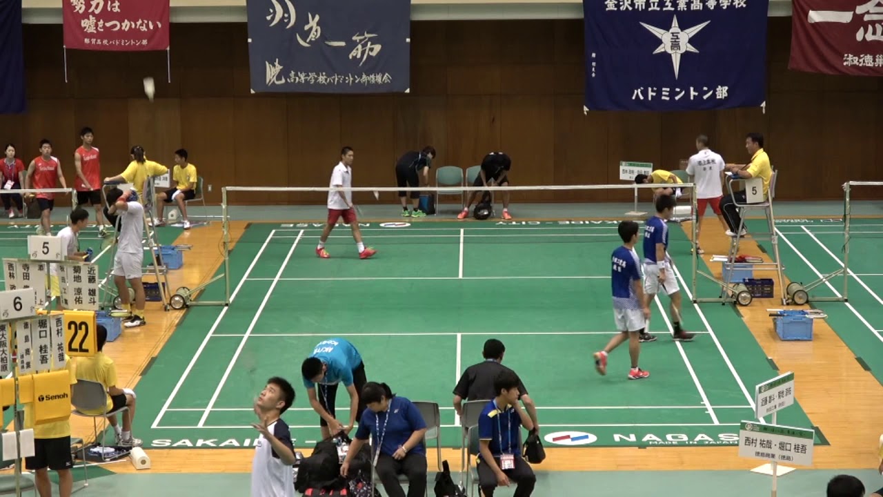 2018IH バドミントン男子ダブルス1回戦②　西林・寺田（添上）vs 近藤・菊池（秋田工業）