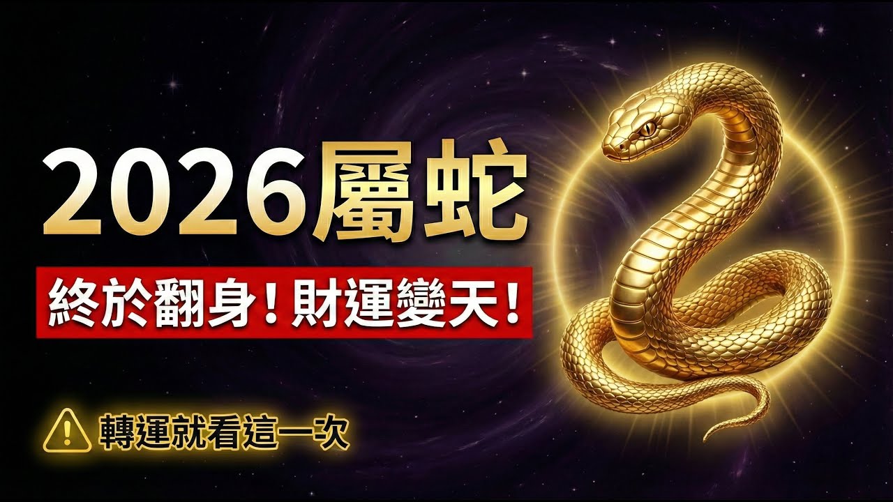 【震撼翻身】屬蛇人正式告別犯太歲！2026「陌越」吉星高照，財運要變天了？想翻身就看這一次！#2026屬蛇運勢 #生肖蛇2026運勢 #屬蛇 #生肖蛇 #財運 #偏財運 #招財 #風水 #改運 #轉運