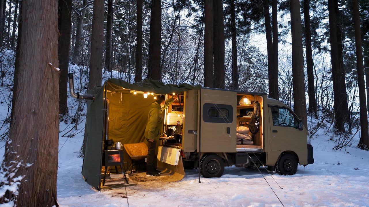 Зимний лагерь −7℃ BASE CAMP Одиночный кемпинг Расслабляющие звуки природы ASMR