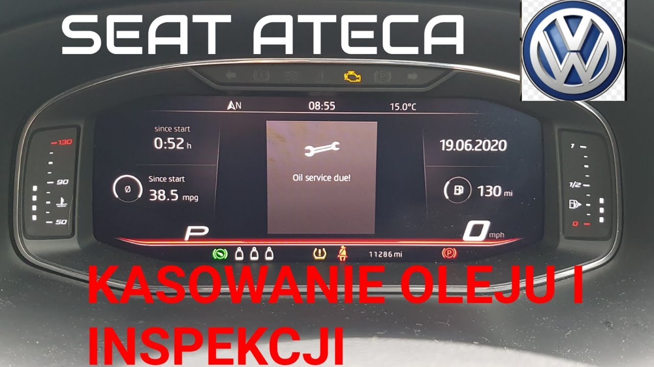 Seat Ateca jak skasować serwis olejowy i inspekcje