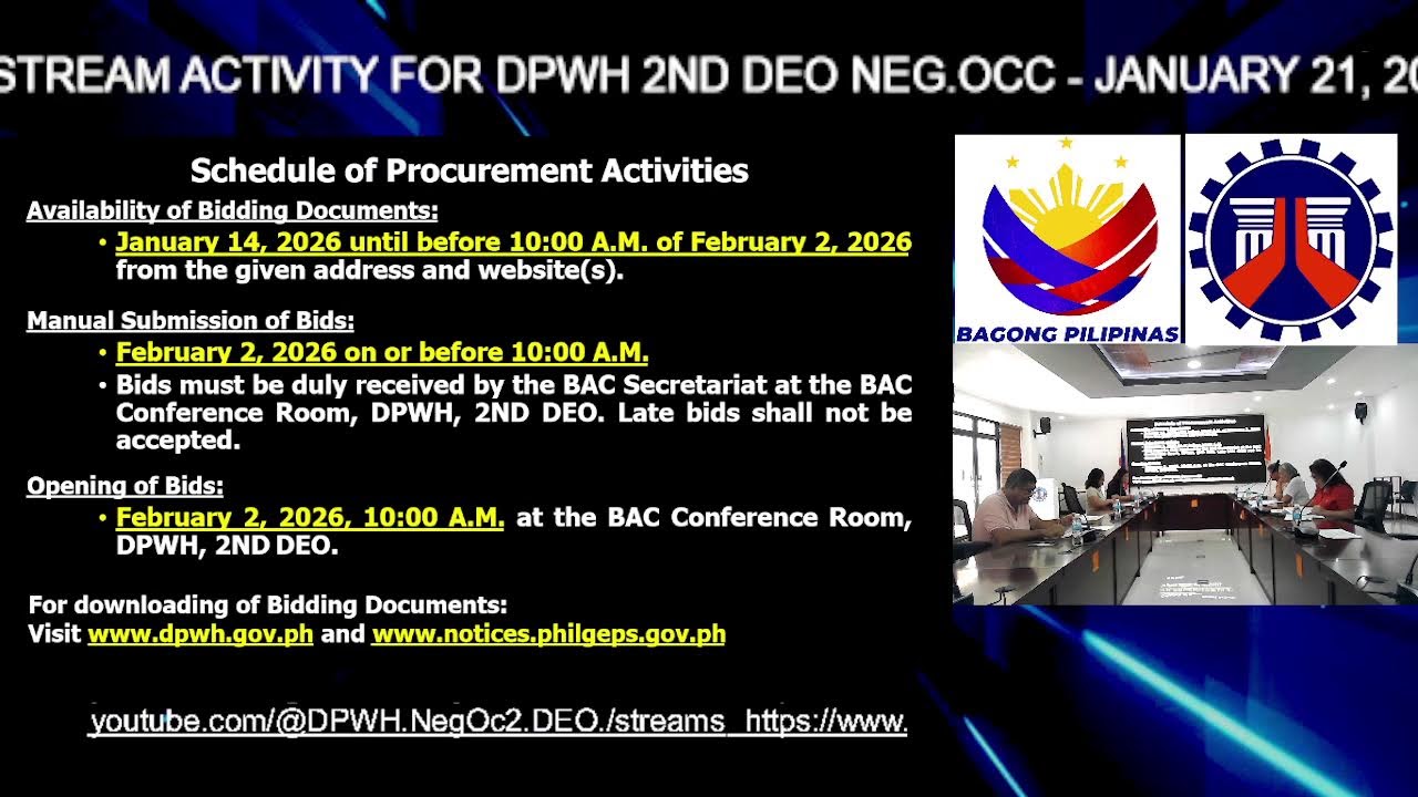 PROCUREMENT LIVESTREAM FOR DPWH 2ND DEO NEG OCC - JANUARY 21, 2026