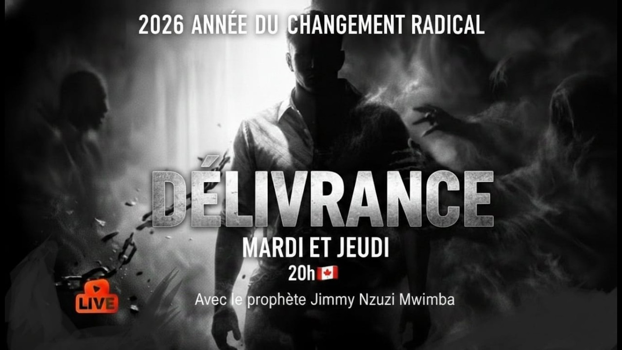 𝐃𝐄𝐋𝐈𝐕𝐑𝐀𝐍𝐂𝐄𝐒 𝐄𝐓 𝐆𝐔𝐄𝐑𝐈𝐒𝐎𝐍𝐒 𝐈𝐈 Avec Prophète Jimmy Nzuzi Mwimba MARDI LE 17 MARS 2026