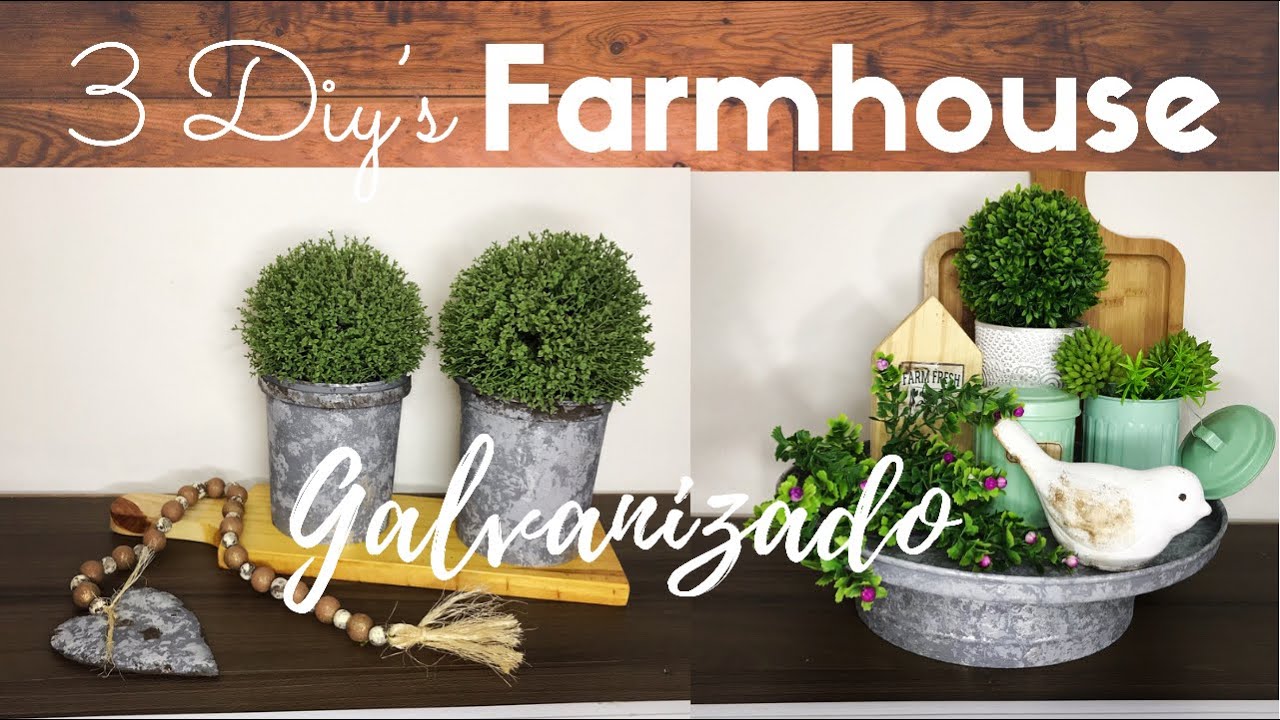 Galvanizado no papelão,plástico e alumínio, 3 diy FARMHOUSE