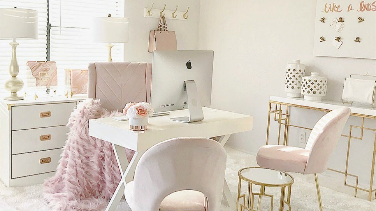 NEW! Blush Pink Home Office Tour