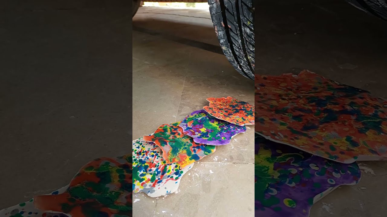 colour full plaster | Experiment plaster of paris plates vs car