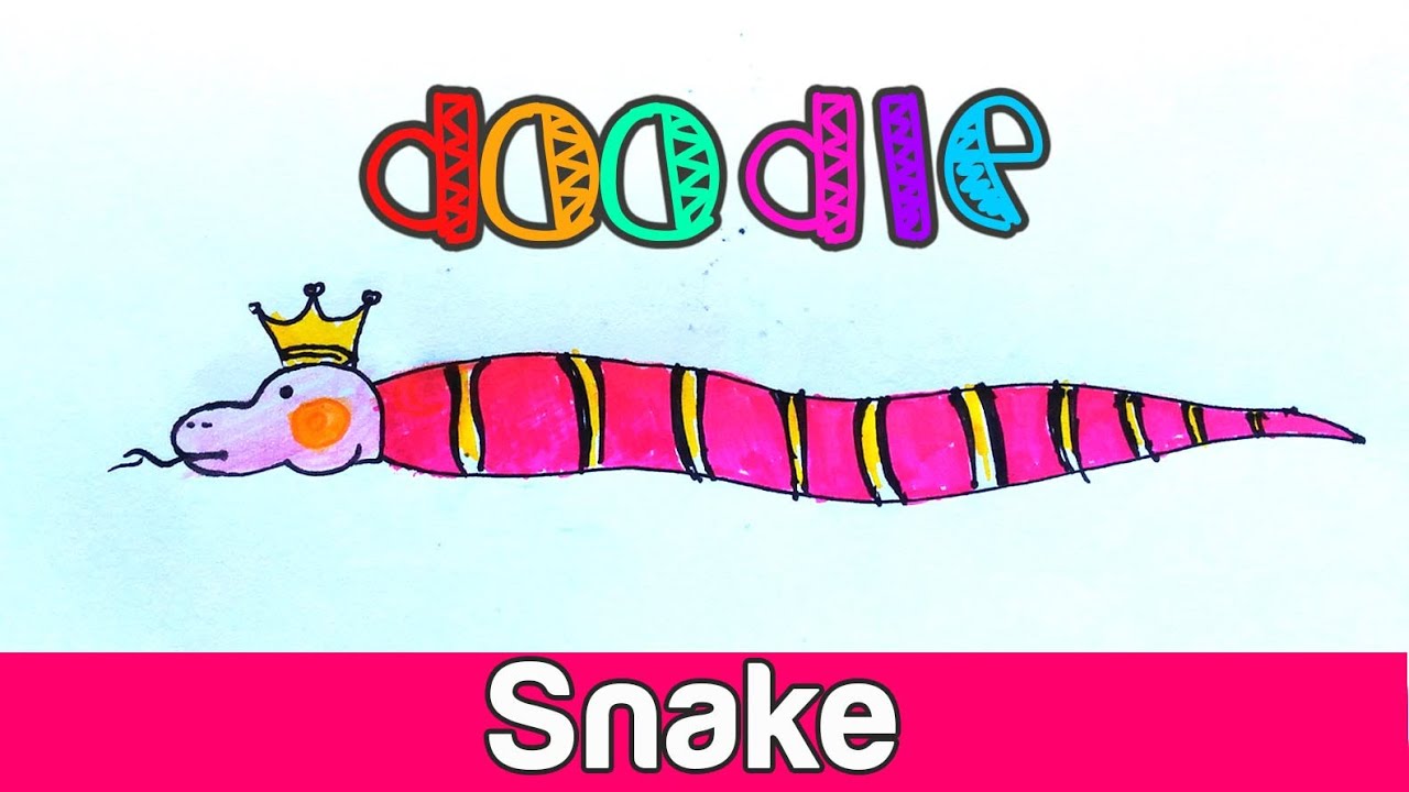 Drawing Doodle Snake - How To Draw Cute Snake