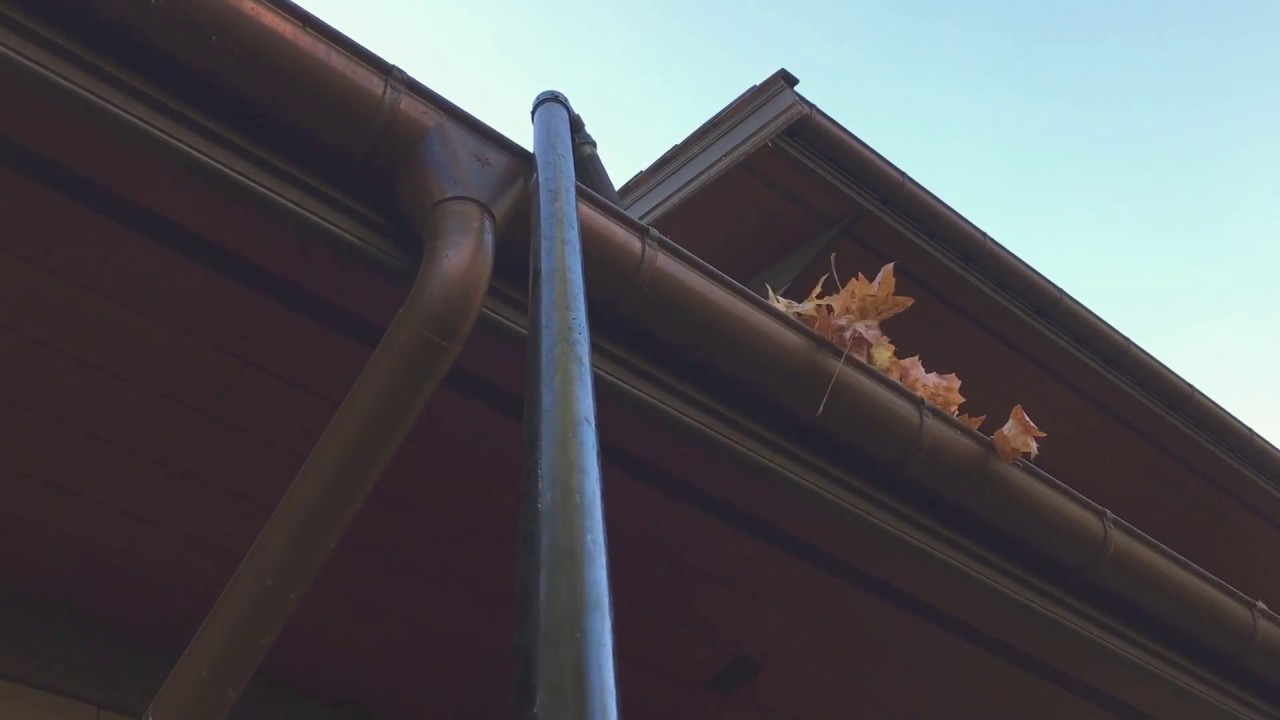 Blowing Leaves out of Gutters - Fort Langley, BC, Canada
