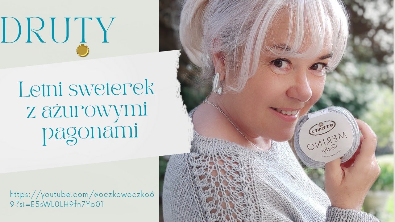 Letni sweterek z ażurowym pagonem - tutorial