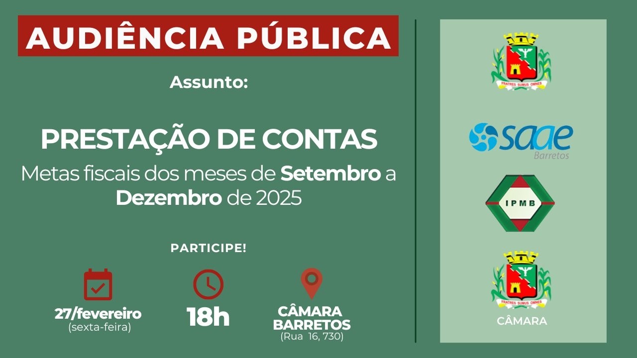 Audiência Pública - Demonstração das Metas Fiscais do 3º quadrimestre de 2025