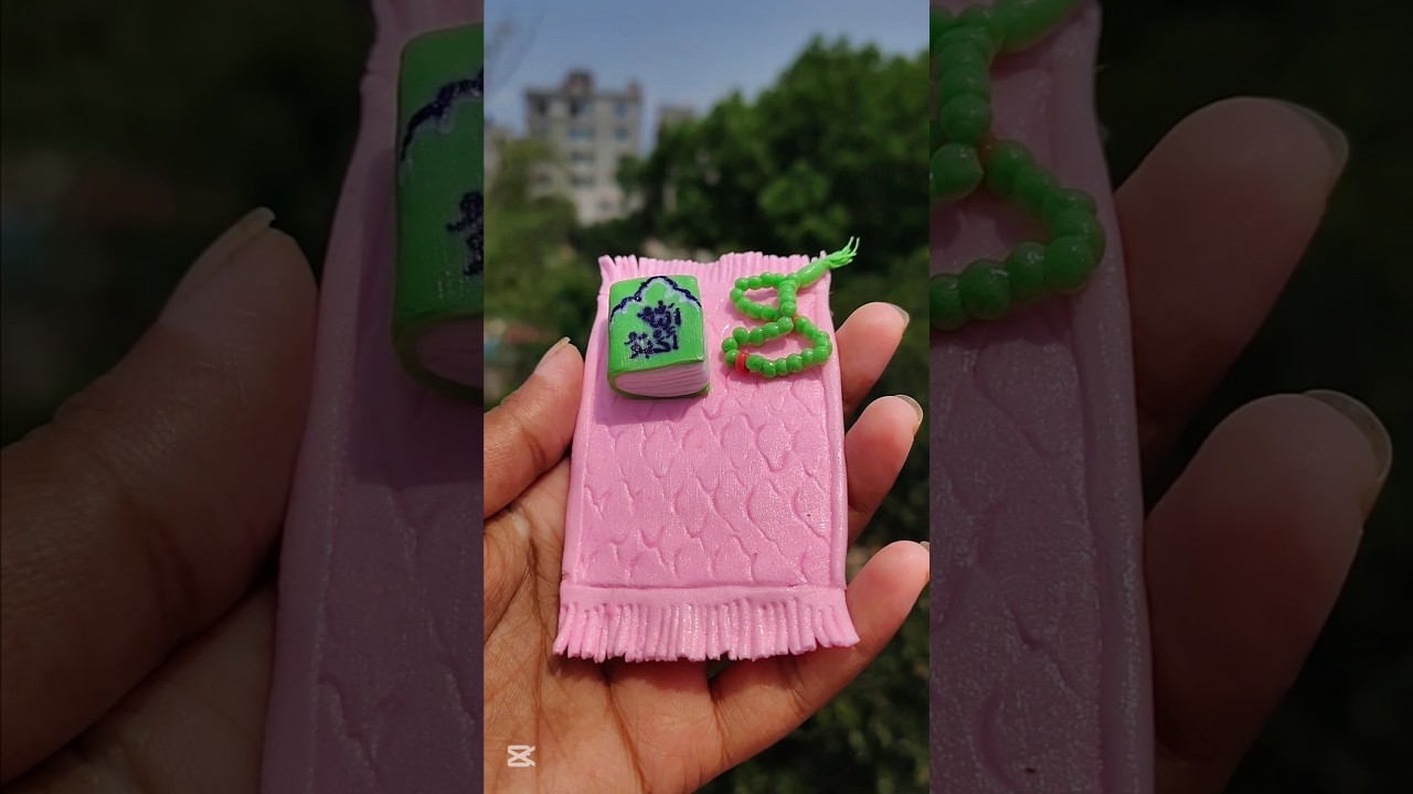 How to make Quran Sharif Jai Namaz Tasvi very easily with clay 📖📿 #youtubeshorts #viralshorts #diy