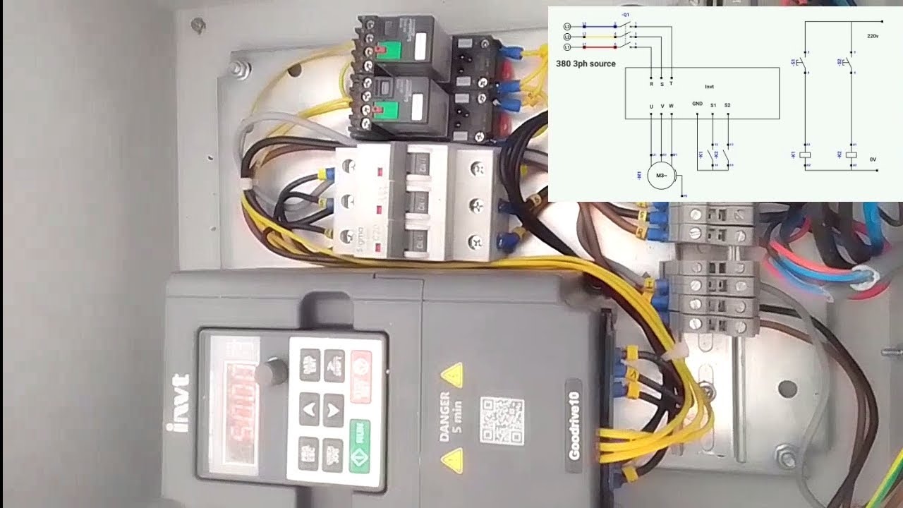 عكس حركة المحرك الاستنتاجى باستخدام inverter  (invt) وبرمجة الانفرتر وتجربة الدائرة