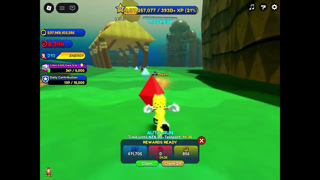 Grinding in sonic speed simulator for 10 hours ( It only recorded 3 minutes 😅 )