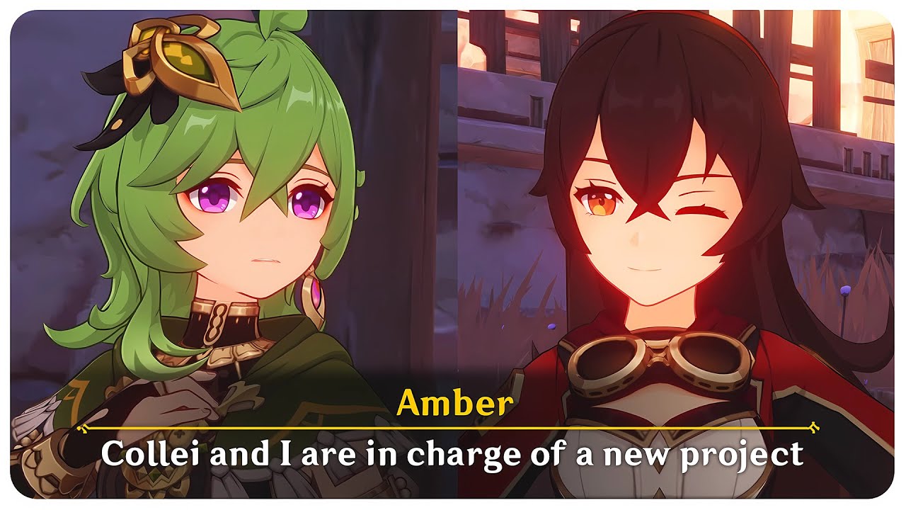 Collei & Amber Team Up to Work on a Project (Cutscene) | Genshin Impact 6.1 Luna II