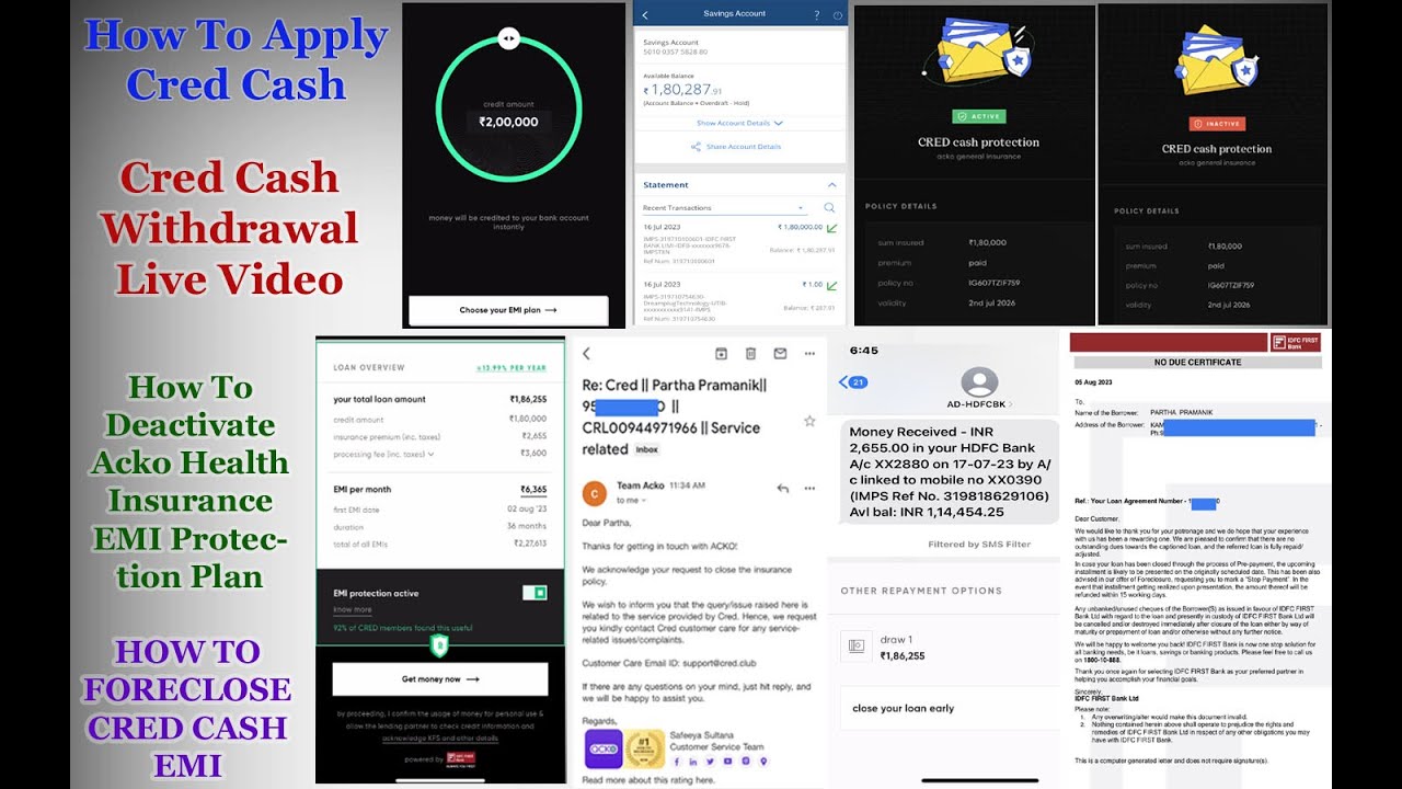 Cred Cash Loan Withdrawal And Foreclosure Live Video | Cancel Your CredCash Acko EMI Protection Plan