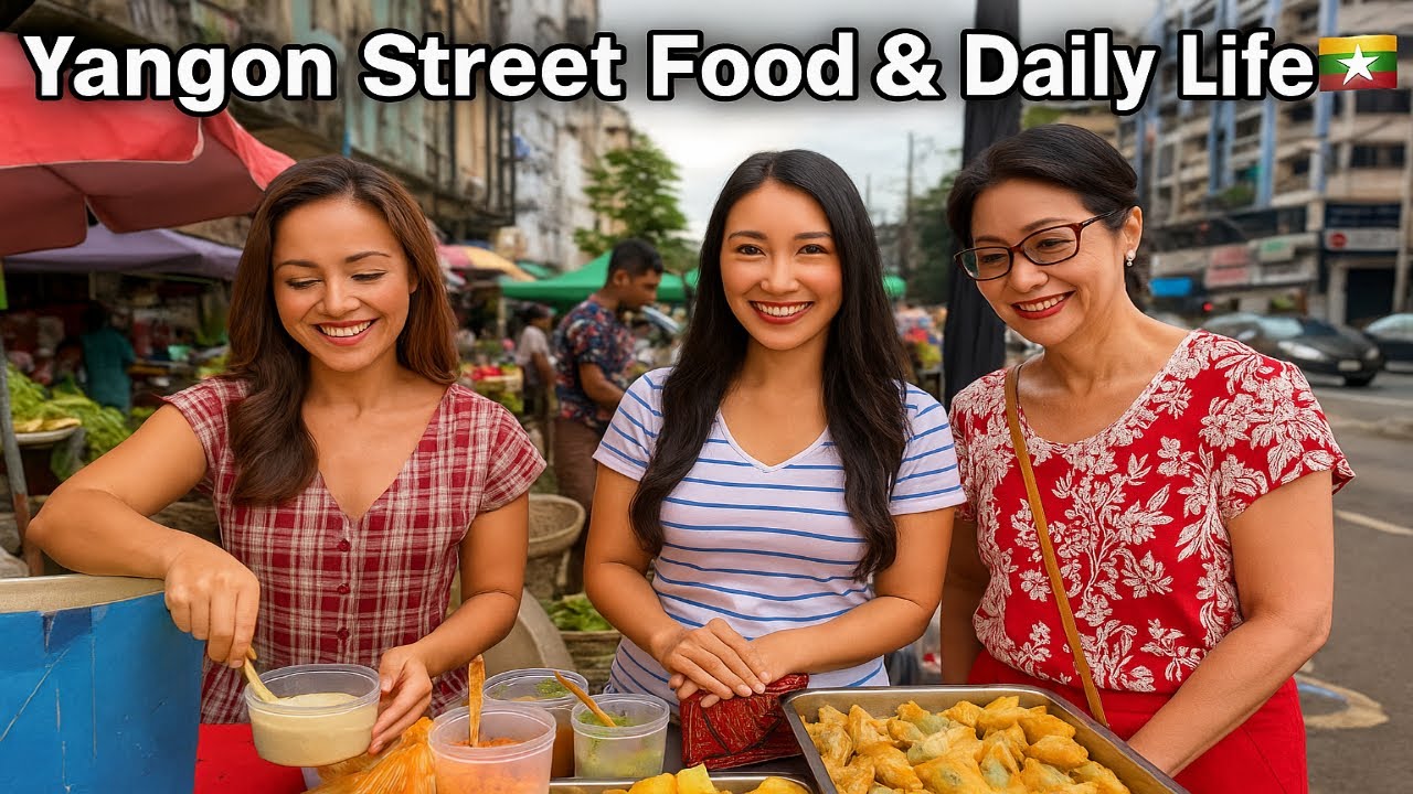 Yangon Street Food & Daily Life 🇲🇲 | Walking Through Myanmar’s Vibrant Streets