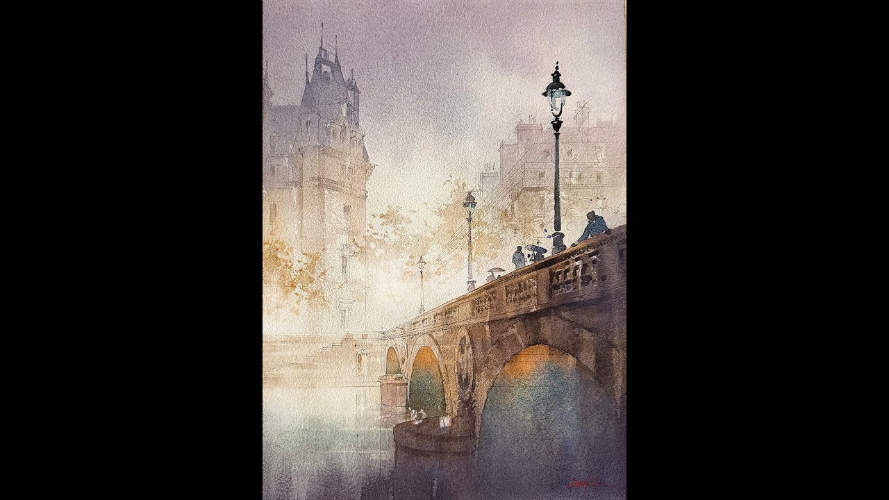 Part 2. Misty Morning - Paris #watercolor #paintingtutorial #designs