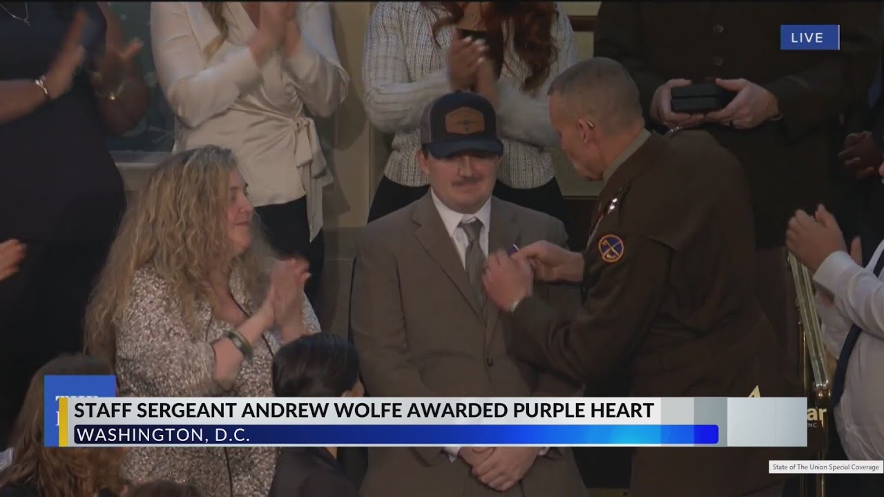 Beckstrom, Wolfe awarded Purple Hearts during State of the Union