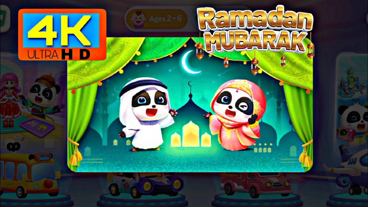 Baby Panda School bus |🌙 Ramdan special 🌙 | 4K 60FPS 