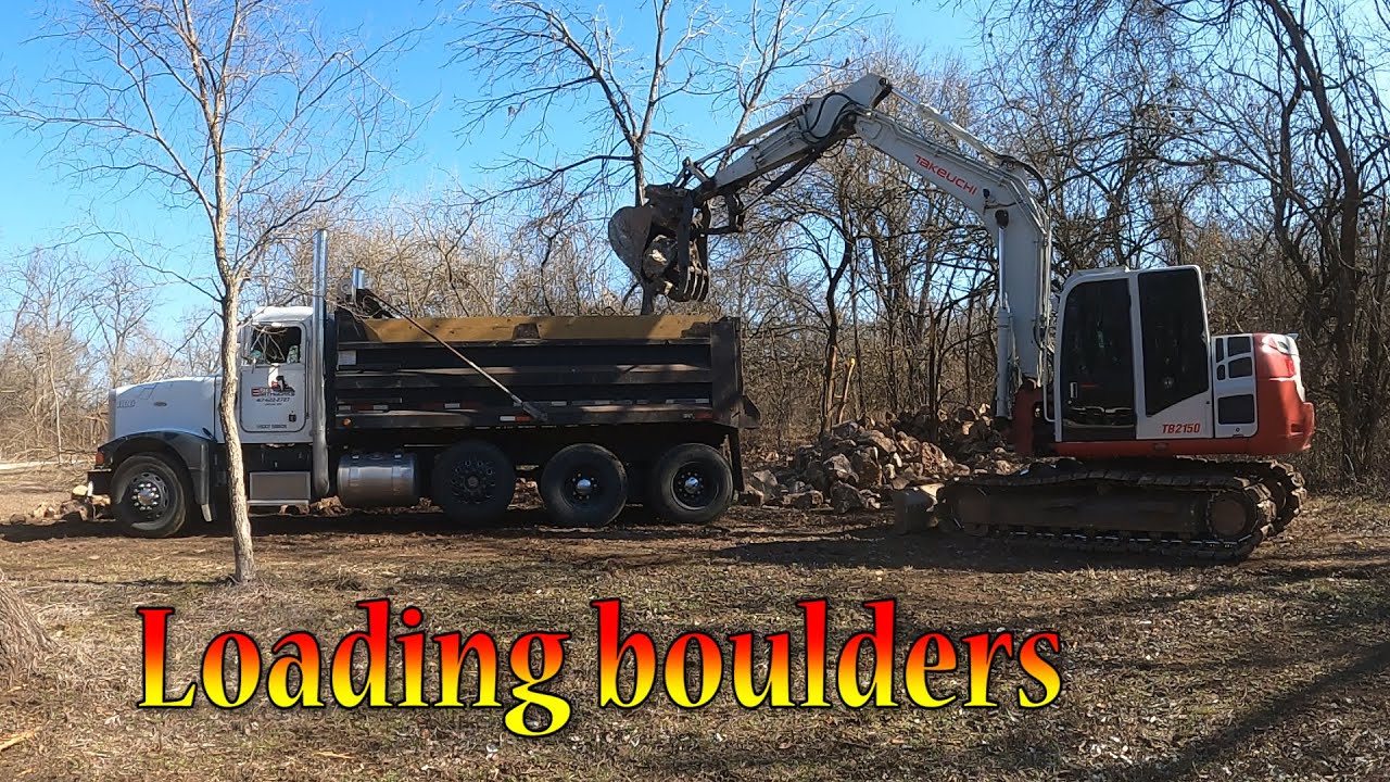 Loading And Hauling Boulders For The Dry Creek